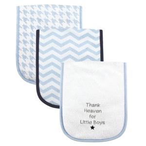 image:imageLuvable Friends Unisex Baby Cotton Burp Cloths with Fiber Filling Blue Boy Mommy One SizeBoy Thank Heaven