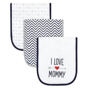 image:imageLuvable Friends Unisex Baby Cotton Burp Cloths with Fiber Filling Blue Boy Mommy One SizeHearts Boy Mommy