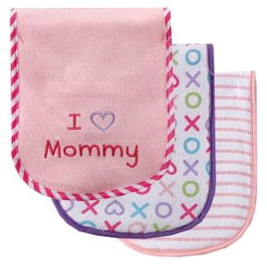 image:imageLuvable Friends Unisex Baby Cotton Burp Cloths with Fiber Filling Blue Boy Mommy One SizePink Mom