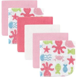 image:imageLuvable Friends Unisex Baby Cotton Rich Washcloths Blue Sea Creatures One SizePink Sea Creatures