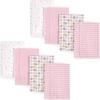 image:imageLuvable Friends Layered Flannel Burp Cloths 8 Pack Pink Polka Dots
