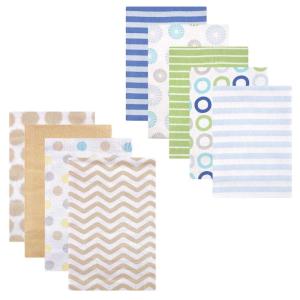 image:imageFlannel Receiving Blanket 9PackBlue CirclesTan Chevron
