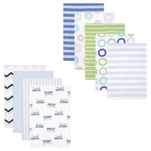 image:imageFlannel Receiving Blanket 9PackBlue CirclesTrains