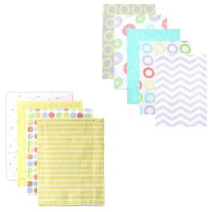 image:imageFlannel Receiving Blanket 9PackGray ChevronYellow Dots