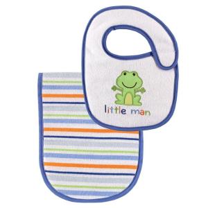 image:imageLuvable Friends Baby Bib and Burp Cloth Set BlueBlue