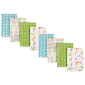 image:imageLuvable Friends Cotton Poly Flannel Burp Cloths Multipack Boy Feathers 8Pack One SizeAbc 8pack