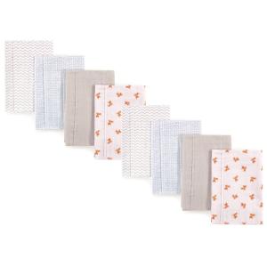 image:imageLuvable Friends Cotton Poly Flannel Burp Cloths Multipack Boy Feathers 8Pack One SizeFox 8pack