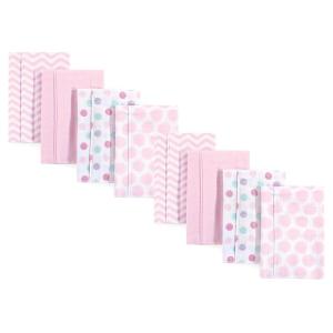image:imageLuvable Friends Cotton Poly Flannel Burp Cloths Multipack Boy Feathers 8Pack One SizePink Dots Chevron 8pack