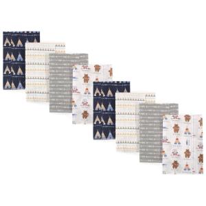 image:imageLuvable Friends Cotton Poly Flannel Burp Cloths Multipack Boy Feathers 8Pack One SizeTribe 8pack