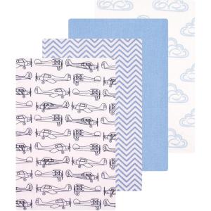 image:imageLuvable Friends Little Treasure Flannel Receiving Blankets 4pkBlue Airplanes