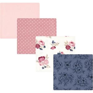 image:imageLuvable Friends Little Treasure Flannel Receiving Blankets 4pkBlush Rose Floral