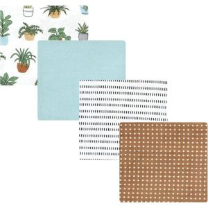 image:imageLuvable Friends Little Treasure Flannel Receiving Blankets 4pkBotanical Plants