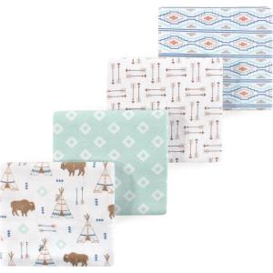 image:imageLuvable Friends Little Treasure Flannel Receiving Blankets 4pkBrown Moose