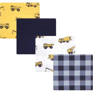 image:imageLuvable Friends Little Treasure Flannel Receiving Blankets 4pkBulldozer