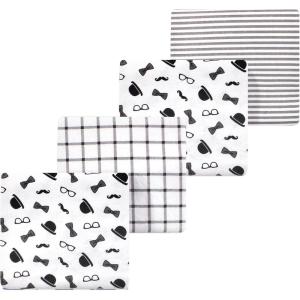 image:imageLuvable Friends Little Treasure Flannel Receiving Blankets 4pkDapper Lad