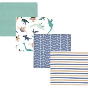 image:imageLuvable Friends Little Treasure Flannel Receiving Blankets 4pkDinosaur Blue