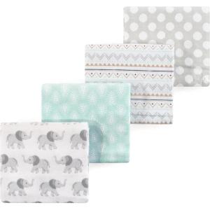image:imageLuvable Friends Little Treasure Flannel Receiving Blankets 4pkElephant Gray