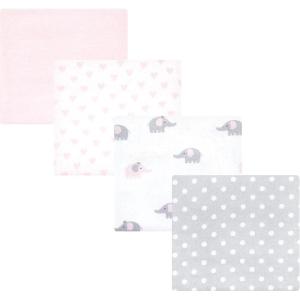 image:imageLuvable Friends Little Treasure Flannel Receiving Blankets 4pkElephant Serenity Pink