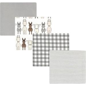 image:imageLuvable Friends Little Treasure Flannel Receiving Blankets 4pkFarm Friends Pastel