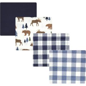 image:imageLuvable Friends Little Treasure Flannel Receiving Blankets 4pkForest Bear