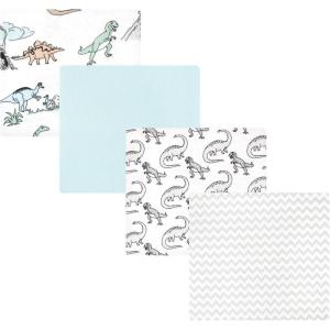 image:imageLuvable Friends Little Treasure Flannel Receiving Blankets 4pkGray Dinosaur Journey