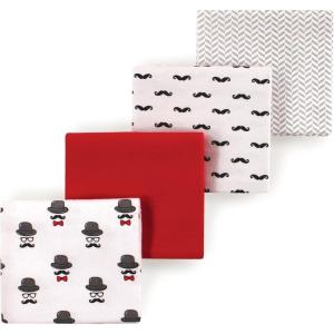image:imageLuvable Friends Little Treasure Flannel Receiving Blankets 4pkMustache Print