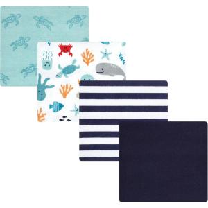 image:imageLuvable Friends Little Treasure Flannel Receiving Blankets 4pkOcean Pals