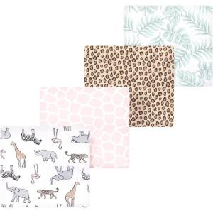 image:imageLuvable Friends Little Treasure Flannel Receiving Blankets 4pkPink Safari Fun