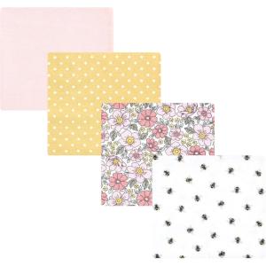 image:imageLuvable Friends Little Treasure Flannel Receiving Blankets 4pkPink Yellow Floral