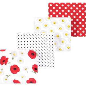 image:imageLuvable Friends Little Treasure Flannel Receiving Blankets 4pkPoppy Daisy Floral