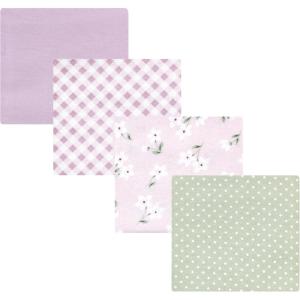 image:imageLuvable Friends Little Treasure Flannel Receiving Blankets 4pkPurple Floral