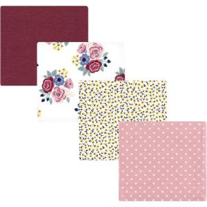 image:imageLuvable Friends Little Treasure Flannel Receiving Blankets 4pkRose Navy Bloom