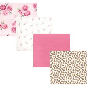 image:imageLuvable Friends Little Treasure Flannel Receiving Blankets 4pkRosy Bloom