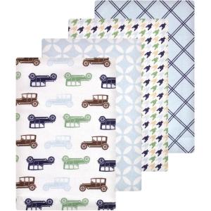 image:imageLuvable Friends Little Treasure Flannel Receiving Blankets 4pkSky Blue Vehicles