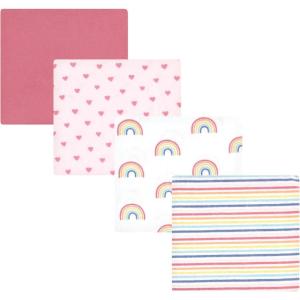 image:imageLuvable Friends Little Treasure Flannel Receiving Blankets 4pkSweet Rainbow