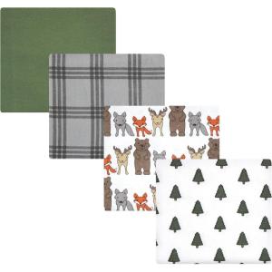 image:imageLuvable Friends Little Treasure Flannel Receiving Blankets 4pkWoodland Bloom