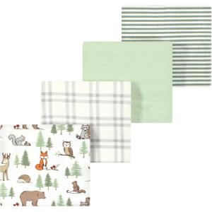 image:imageLuvable Friends Little Treasure Flannel Receiving Blankets 4pkWoodland Forest Animals