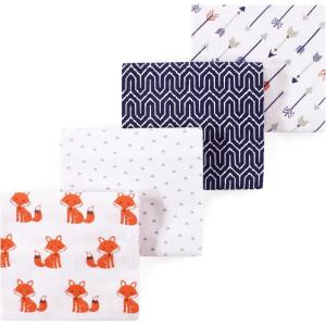 image:imageLuvable Friends Little Treasure Flannel Receiving Blankets 4pkWoodland Foxes