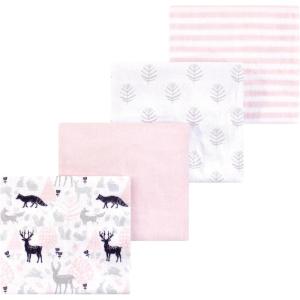 image:imageLuvable Friends Little Treasure Flannel Receiving Blankets 4pkWoodland Girl