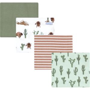 image:imageLuvable Friends Little Treasure Flannel Receiving Blankets 4pkWoodland Green