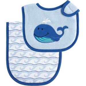 image:imageLuvable Friends Unisex Baby Bib and Burp Cloth Set Blue One SizeBlue