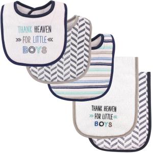 image:imageLuvable Friends Unisex Baby Bib and Burp Cloth Set Boy Thank Heaven One SizeBoy Thank Heaven