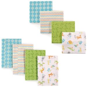 image:imageLuvable Friends Unisex Baby Cotton Flannel Burp Cloths and Receiving Blankets 8Piece Birdies One SizeAbc