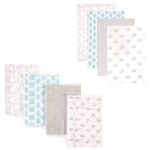 image:imageLuvable Friends Unisex Baby Cotton Flannel Burp Cloths and Receiving Blankets 8Piece Birdies One SizeElephant