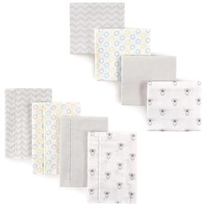 image:imageLuvable Friends Unisex Baby Cotton Flannel Burp Cloths and Receiving Blankets 8Piece Birdies One SizeKoala