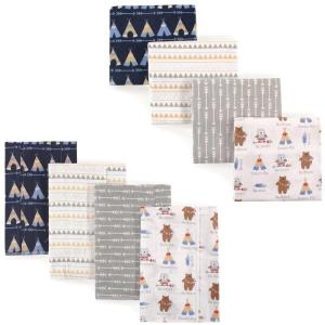 image:imageLuvable Friends Unisex Baby Cotton Flannel Burp Cloths and Receiving Blankets 8Piece Birdies One SizeTribe