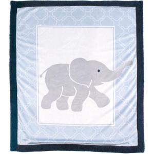 image:imageLuvable Friends Unisex Baby Plush Blanket with Sherpa Back Pink One SizeBlue Elephant