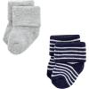 image:imageLuvable Friends Unisex Baby Newborn and Baby Terry SocksMint Navy Stripes 12pack