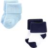 image:imageLuvable Friends Unisex Baby Newborn and Baby Terry SocksMint Navy Stripes 12pack