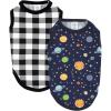 image:imageLuvable Friends Dog Pet Dog and Cats Cotton TShirts 2pk Bananas Space SmallSpace Plaid